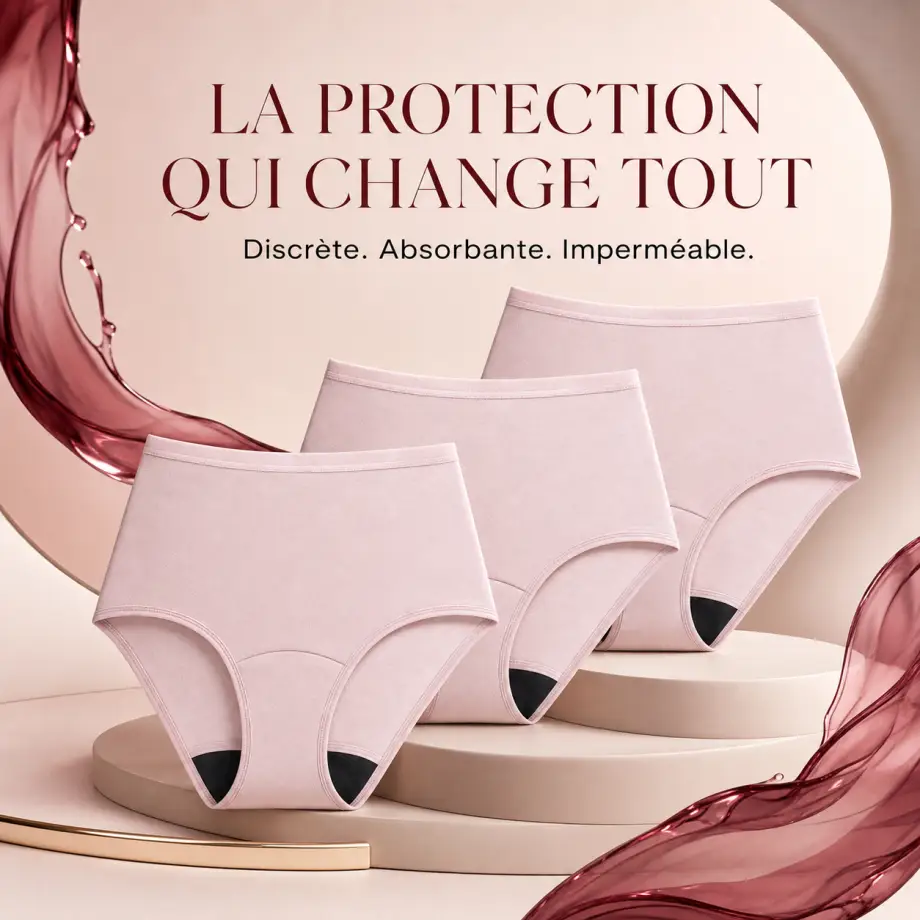 Culotte anti-fuites mauve, lot de 3